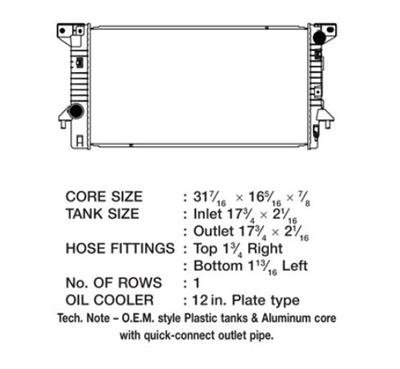 CSF Radiators 3545 Radiator, OE Replacement, Aluminum/Plastic, Natural, Lincoln, Navigator, Each