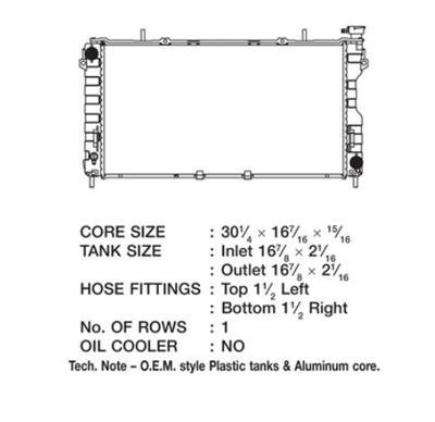CSF Radiators 3109 Radiator, OE Replacement, Aluminum/Plastic, Natural, Chrysler, Dodge, V6, Each