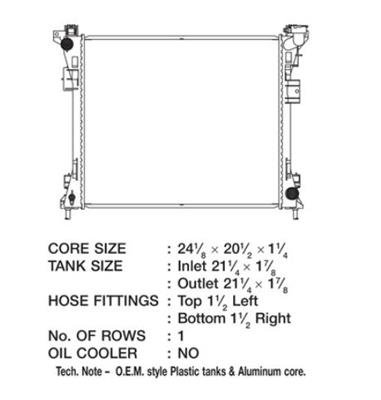 CSF Radiators 3659 Radiator, OE Replacement, Aluminum/Plastic, Natural, Chrysler, Dodge, Each
