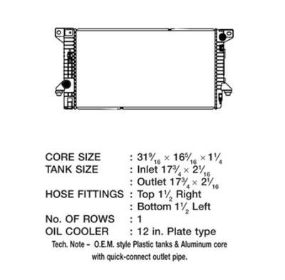 CSF Radiators 3671 Radiator, OE Replacement, Aluminum/Plastic, Natural, Ford, F-150, Expedition, Each