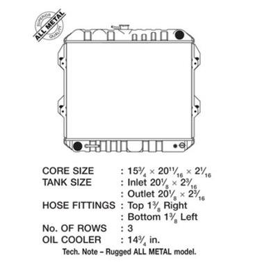 CSF All-Metal Radiators for 1984-1995 4RUNNER, 1986-1995 PICKUP - 2314 Radiator, All-Metal, Copper/Brass, Black, Toyota, 4Runner, Pickup, Each