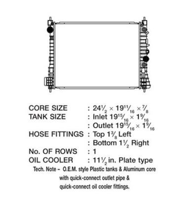 CSF Radiators 3727 Radiator, OE Replacement, Aluminum/Plastic, Natural, Buick, Encore, Each