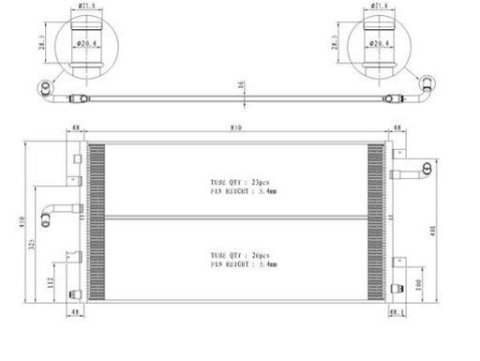 CSF Radiators 3842 Radiator, Auxiliary, Aluminum, Natural, Crossflow, One Row, Chevy, GMC, Each