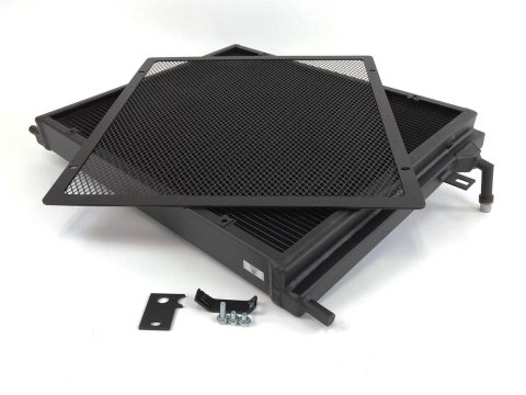 CSF Heat Exchangers 8131B Radiator, BMW B58/B48 Front Mount Exchanger w/ rock guard (BLACK) (Triple-pass)