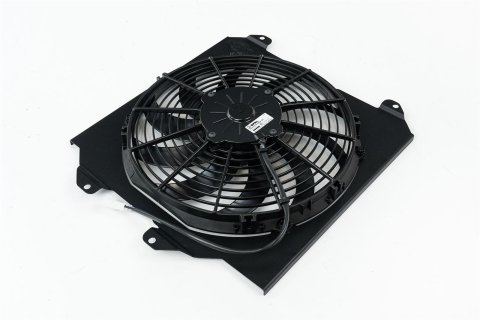 CSF Radiator Fans, Electric 2858FB Honda/Acura K-Swap Fan Shroud w/ Fan - Black Finish