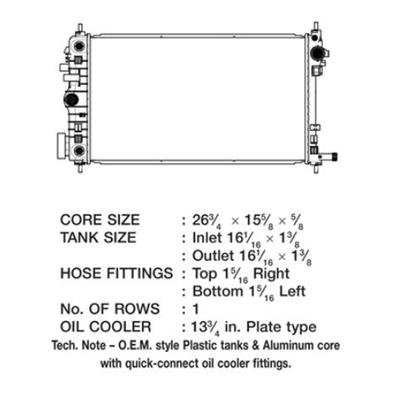 CSF Radiators 3578 Radiator, OE Replacement, Aluminum/Plastic, Natural, Buick, Regal, Each