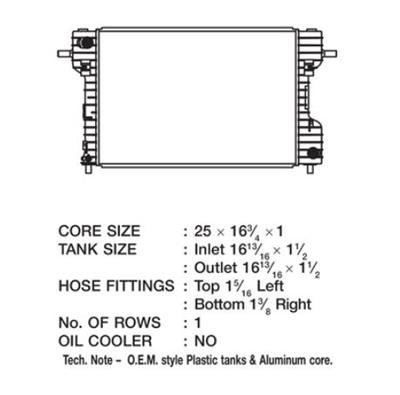CSF Radiators 3456 Radiator, OE Replacement, Aluminum/Plastic, Natural, Ford, Mercury, Each