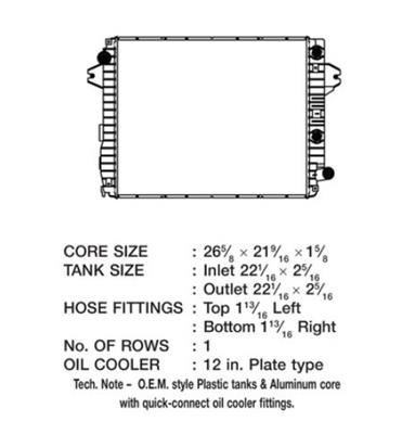 CSF Radiators for 2013-2016 2500, 3500 - 3663 Radiator, OE Replacement, Aluminum/Plastic, Natural, Ram, Cummins, Primary, Each