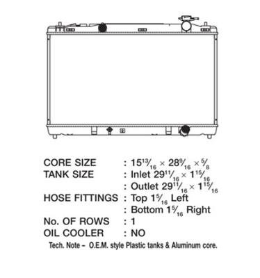 CSF Radiators 3502 Radiators, Downflow, Aluminum/Plastic, Natural, Toyota, 2.4L, 2.5L, 3.5L, Each
