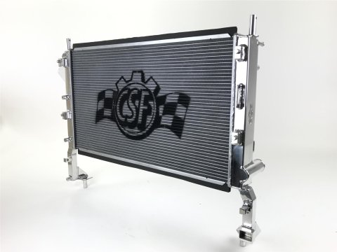 CSF Racing Radiators for 2015-2023 MUSTANG - 7072 Radiator, Racing, Aluminum, Polished, Ford, Mustang, 2.3L, EcoBoost, Each