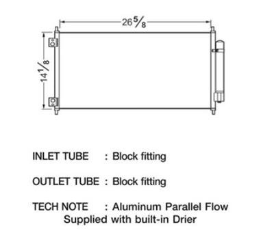 CSF Air Conditioning Condensers 10464 Condenser, Aluminum, Natural, for use on Honda®, Each