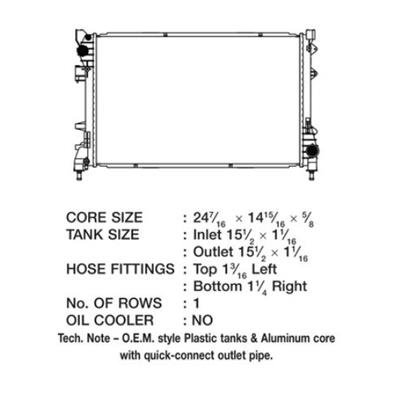 CSF Radiators for 2012-2016 500 - 3530 Radiator, OE Replacement, Aluminum/Plastic, Natural, Fiat, 500, 500C, Each