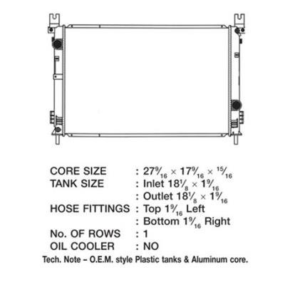 CSF Radiators 3173 Radiator, OE Replacement, Aluminum/Plastic, Natural, Chrysler, Pacifica, Each