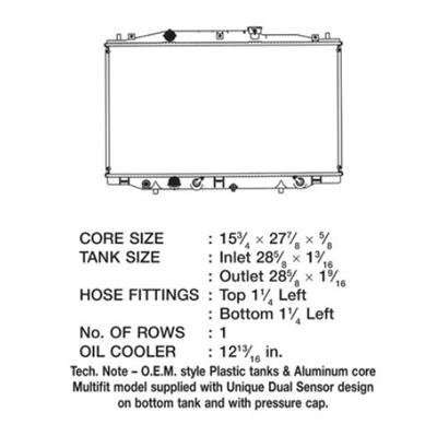 CSF Radiators 3185 Honda Accord Denso