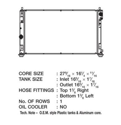 CSF Radiators 3415 Radiator, OE Replacement, Aluminum/Plastic, Natural, Chrysler, Dodge, Jeep, Each