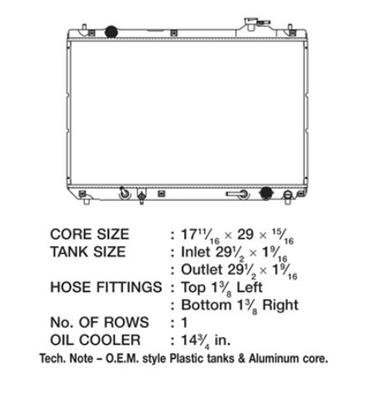 CSF Radiators 2822 Radiator, Downflow, Aluminum/Plastic, Natural, Toyota, 2.4L, Each