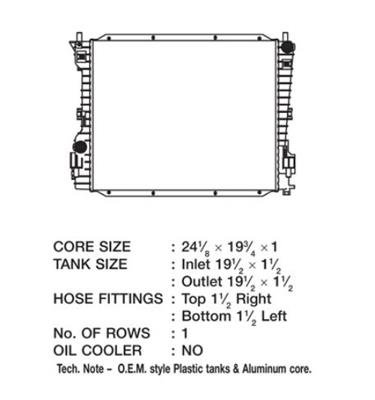 CSF Radiators 3422 Radiator, OE Replacement, Aluminum/Plastic, Natural, Ford, Mustang, Each