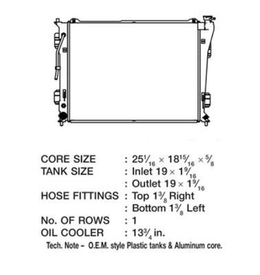 CSF Radiators 3640 Radiator, OE Replacement, Aluminum/Plastic, Natural, for use on Kia/Hyundai, Each