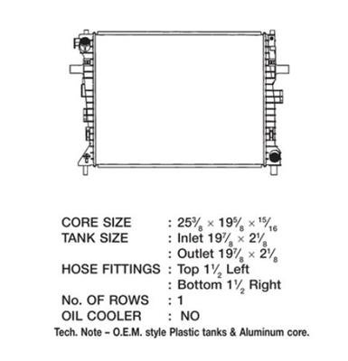 CSF Radiators 3275 Radiator, OE Replacement, Aluminum/Plastic, Natural, Ford, Lincoln, Mercury, Crown Victoria, Each