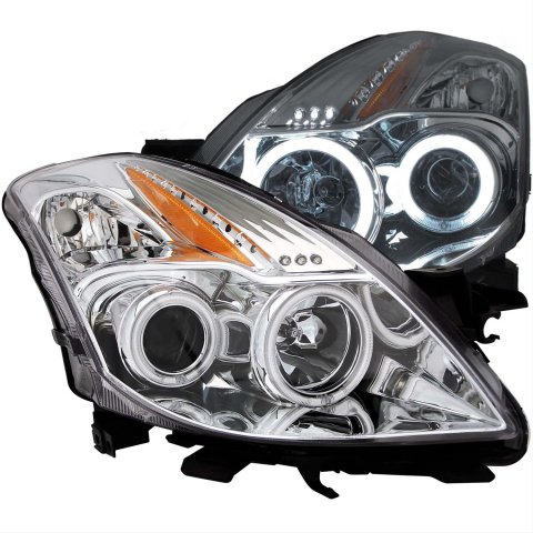 Anzo Headlights 121396 Headlight Assemblies, Projector with CCFL Halo, Clear Lens, Chrome Housing, for Nissan, Pair