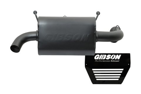 Gibson Side X Performance Slip On 409 Stainless Steel Inch Muffler 98020 Muffler, Side, Oval, Steel, Black Ceramic Coated, Black Ceramic Coated Tip, Polaris, Each