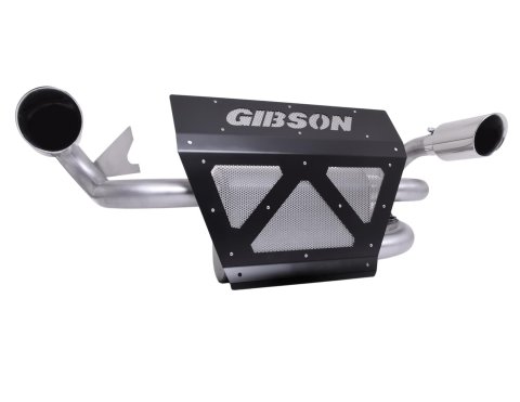 Gibson Side X Performance Slip On 409 Stainless Steel Inch Muffler 98041 Muffler, Side, Oval, Steel, Natural, Polished Tip, Polaris, Each