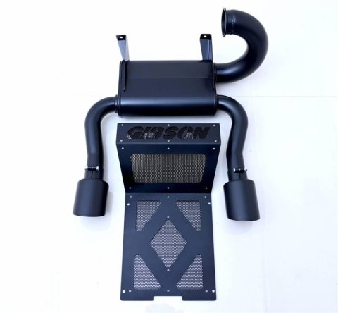Gibson UTV Dual Tip Cat-Back Exhaust Systems for 2022-2024 YXZ1000R, YXZ1000R SS, SS XT-R - 92010 System, Stainless Steel, Black Ceramic Coated, Tips, Slant, Rolled Edge, Louvered/Chambered Muffler, Yamaha, Kit