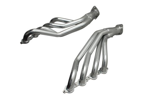 Gibson Headers GP139S-C Headers, Long Tube, Without Air Injection, O2 Sensor Bungs, Stainless Steel, Silver Ceramic Coated, Chevy, Pickup, LS Engine Swap, Pair