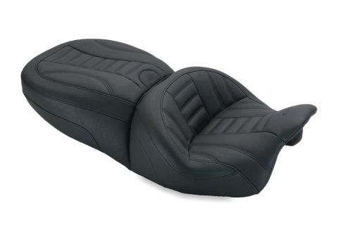 Mustang Motorcycle Seats Powersports 79594 15-21 Harley Freewheeler Standard Touring Deluxe 1PC Seat - Black