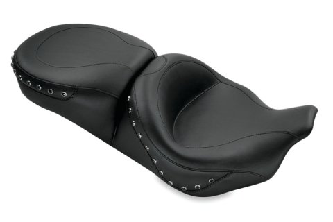 Mustang Motorcycle Seats Powersports 76039 08-21 Electra Glide,Rd Glide,Rd King,Str Glide Touring 1PC Seat w/ Blk Pearl Studs - Black