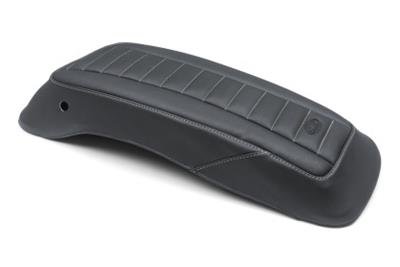 Mustang Motorcycle Products Deluxe Saddlebag Lid Covers 77640GM 14-23 HD FL Touring (Pair) - Black w/ Grey Stitching