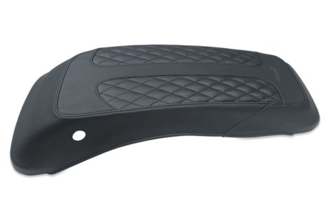 Mustang Motorcycle Seats Saddle Bag Mounts and Accessories 77641 08-21 Harley FL Touring Saddlebag Lid Covers Diamond Stitch - Black