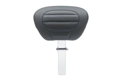 Mustang Motorcycle Products Super Touring Deluxe Driver Backrests 79012SB 08-21 HD Electra Glide,Rd Glide,Rd King,Str Glide Backrest - Black w/ Blue Stitching