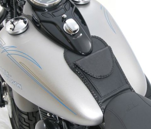 Mustang Motorcycle Seats Powersports Dash Panels 93348 09-23 Harley FLSTB Softail Tank Bib - Black