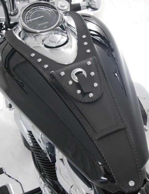 Mustang Motorcycle Seats Powersports Dash Panels 93351 10-14 Honda VT1300C Cruiser Tank Bib w/Studs - Black
