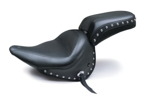 Mustang Motorcycle Seats Powersports 76231 05-17 Harley Deluxe (With Standard Rack) Wide Touring Solo Seat w/Studs - Black