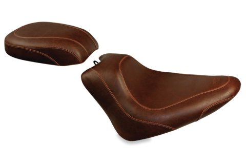Mustang Motorcycle Seats Powersports 76764 11-13 Harley Blackline, 12-17 Slim/Slim S Tripper Solo Seat - Distressed Brown