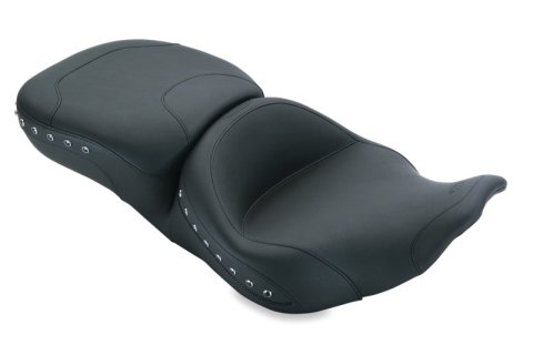 Mustang Motorcycle Seats Powersports 76972 97-07 Harley Rd King, 06-07 Str Glide, 00-05 Eagle Touring 1PC Seat w/Studs - Black