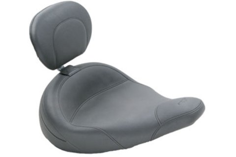 Mustang Motorcycle Seats Powersports 79549 83-21 Harley Electra Glide,Rd King Police Std Touring Solo Seat w/Driver Backrest - Black