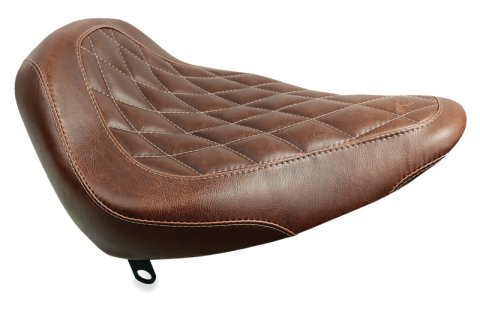 Mustang Motorcycle Seats Powersports 76806 84-06 Harley Standard Rear Tire Wide Tripper Solo Seat Diamond Stitch- Distressed Brown