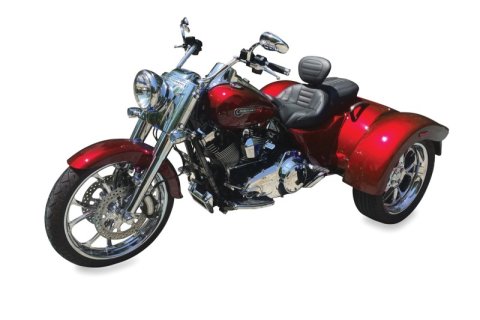 Mustang Motorcycle Seats Powersports 79592 15-21 Harley Freewheeler Standard Touring Deluxe 1PC Seat w/Driver Backrest - Black