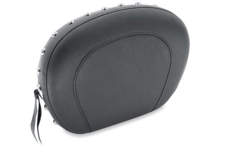 Mustang Motorcycle Seats Powersports 75662 Harley Low Medallion Style Sissy Bar Pad(9 inch x 12 inch) w/Studs - Black