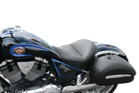 Mustang Motorcycle Seats Powersports 76514 03-17 Victory Vegas, Kingpin, 05-07 8-Ball Standard Touring Solo Seat - Black