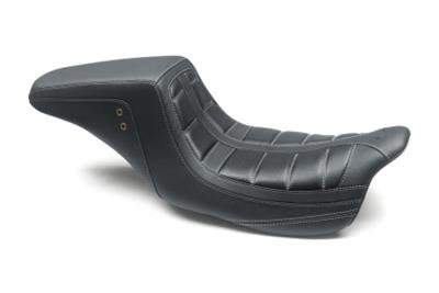 Mustang Motorcycle Products Squareback Seats 75239GM 08-21 HD Electra Glide,Rd Glide,Rd King,St Glide 1PC Seat - Black w/Gry Stitching