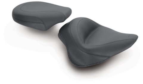 Mustang Motorcycle Seats Powersports 76799 11-13 Harley Blackline, 12-17 Slim/Slim S Wide Touring Passenger Seat - Black