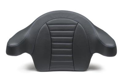 Mustang Motorcycle Products Deluxe Extended Arm Wrap-Around Backrests 79014SB 93-13 HD FL Touring Backrest - Black w/Blue Stitching