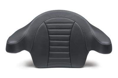 Mustang Motorcycle Products Deluxe Extended Arm Wrap-Around Backrests 79014GM 14-21 HD FL Touring Backrest - Black w/Grey Stitching