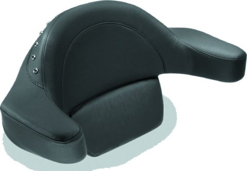 Mustang Motorcycle Seats Powersports 75306 93-13 Harley FL Touring Extended Arm Wrap Passenger w/Blk Pearl Studs - Black