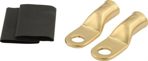QuickCar Battery Cable Terminals 57-525 Power Rings, 4 AWG, 1/4 Hole,Includes heat Shrink. Pair