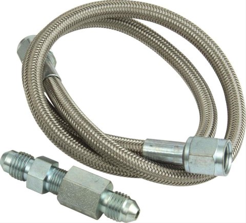 QuickCar Gauge Lines 61-71012 Line Kit, Stainless Steel Braided, -4 AN Ends, 12.0 in. Length, Kit